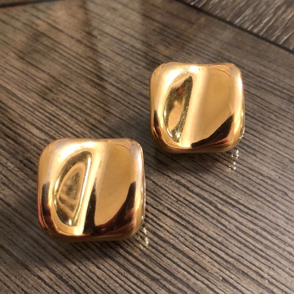 Vintage AVON Bold Dimensions Round Square Earrings 1990 - Picture 11 of 11